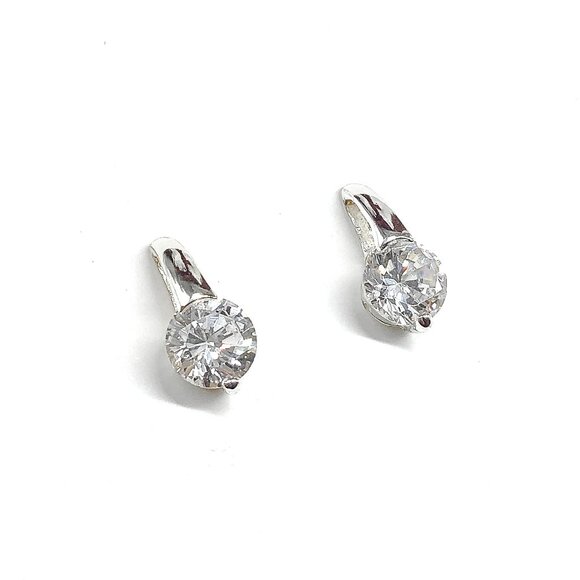 Stud Earrings Short Drop Style Sterling Silver Earrings - Picture 1 of 6